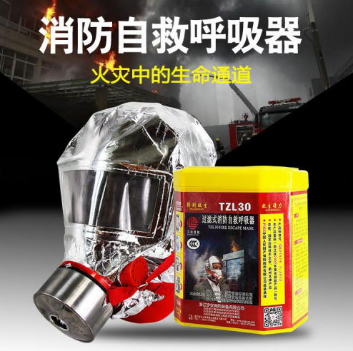 得利 TZL1030-1  防护面罩  过滤式消防自救呼吸器 套装